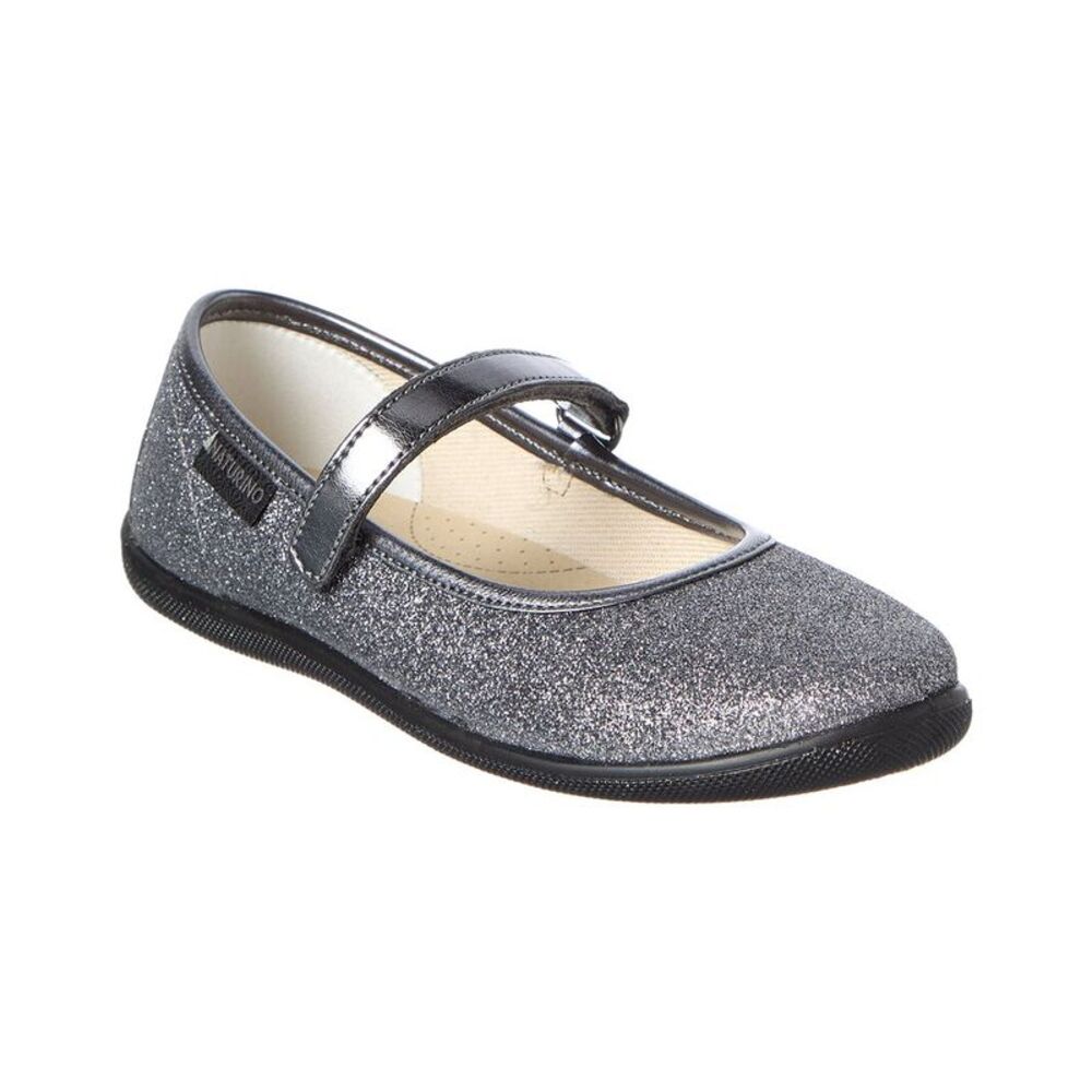 Naturino Pavia 2 Glitter Leather Flat, Gray